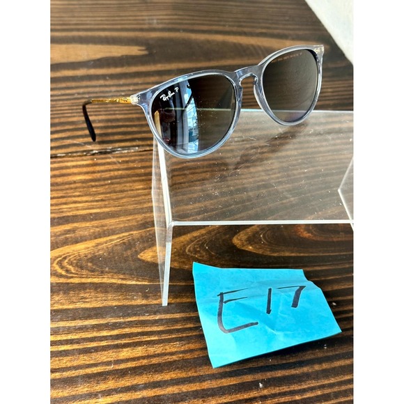 Ray-Ban Erika RB4171 6592/T3 Men's Transparent Gray Sunglasses Round Full Rim - Picture 1 of 9